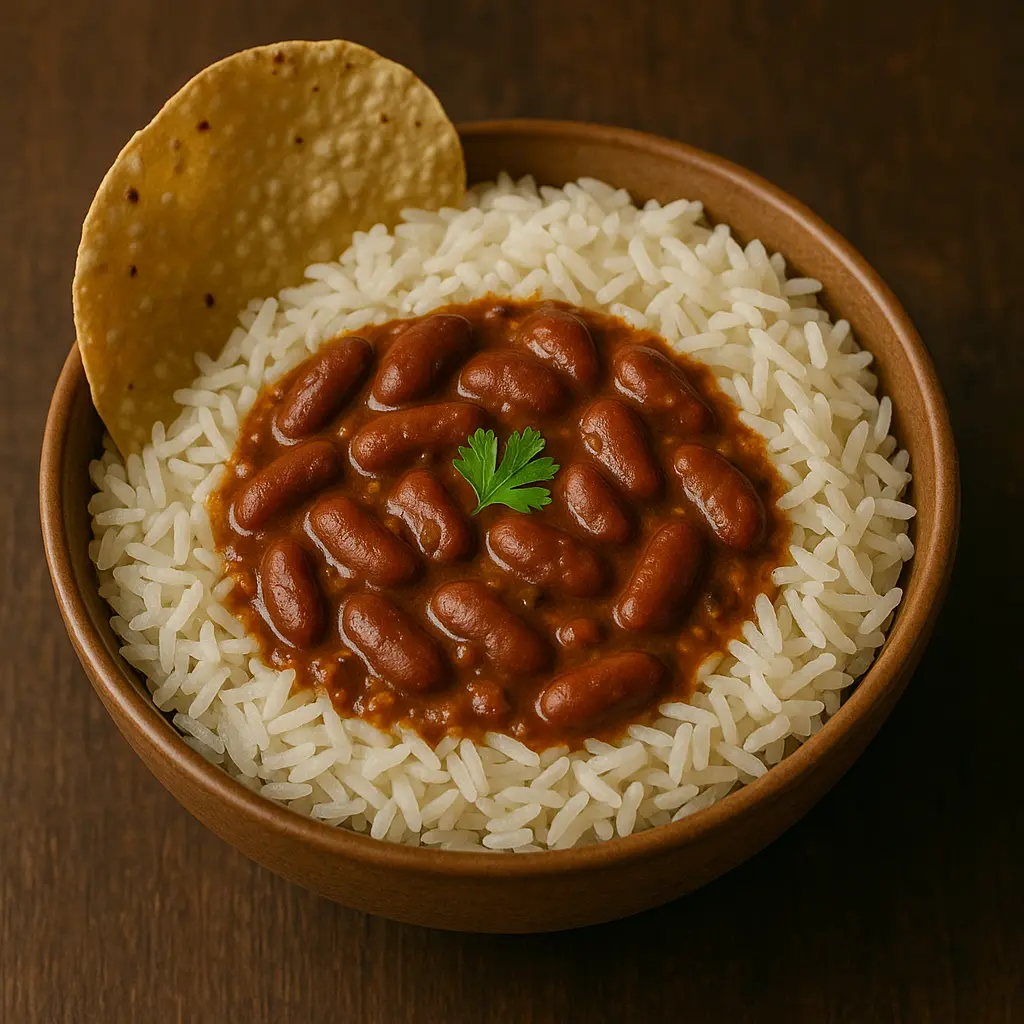 Rajma chawal · papad
